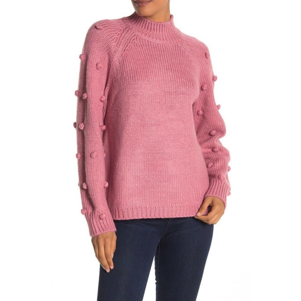 CeCe by Cynthia Steffe Pompom Mock Neck Sweater XL